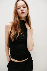 Sleeveless Mock Turtleneck Top