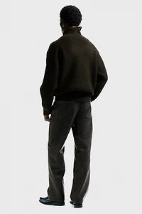 Pantalon décontracté en tissu enduit