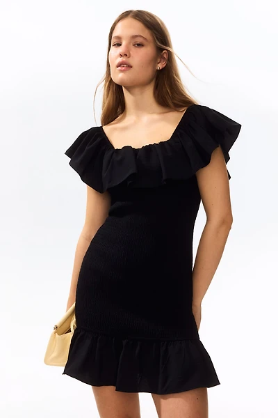 Flounced Off-the-Shoulder Dress