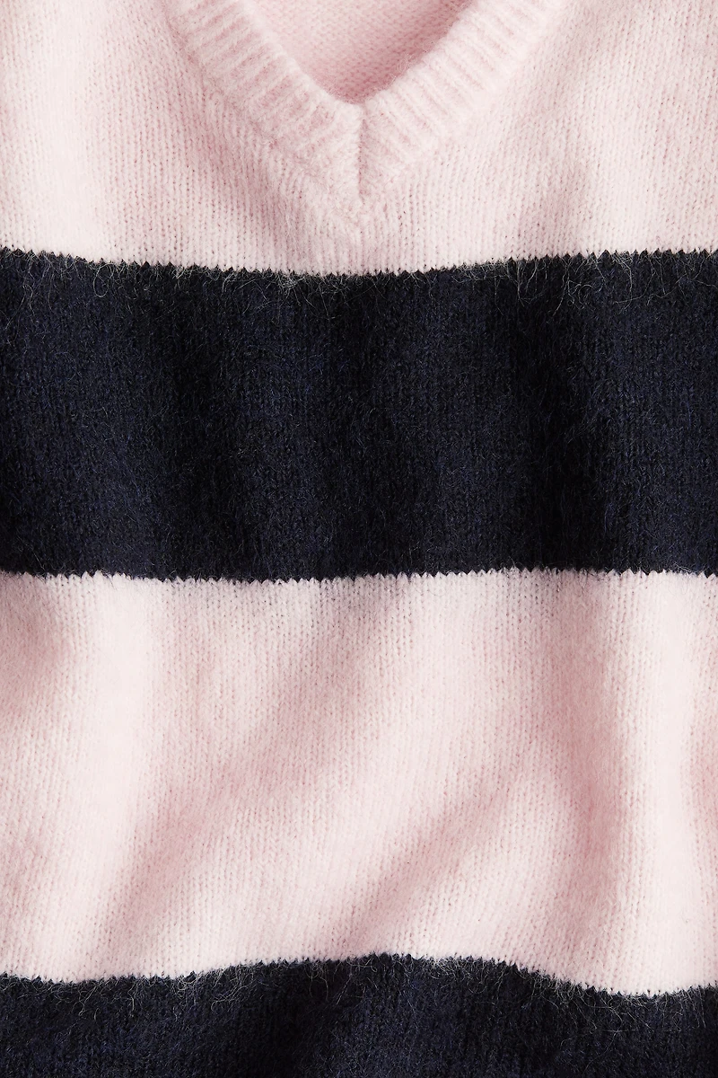 Fine-Knit V-Neck Sweater