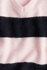 Fine-Knit V-Neck Sweater