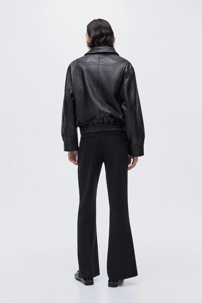 Flared Wool-Blend Pants