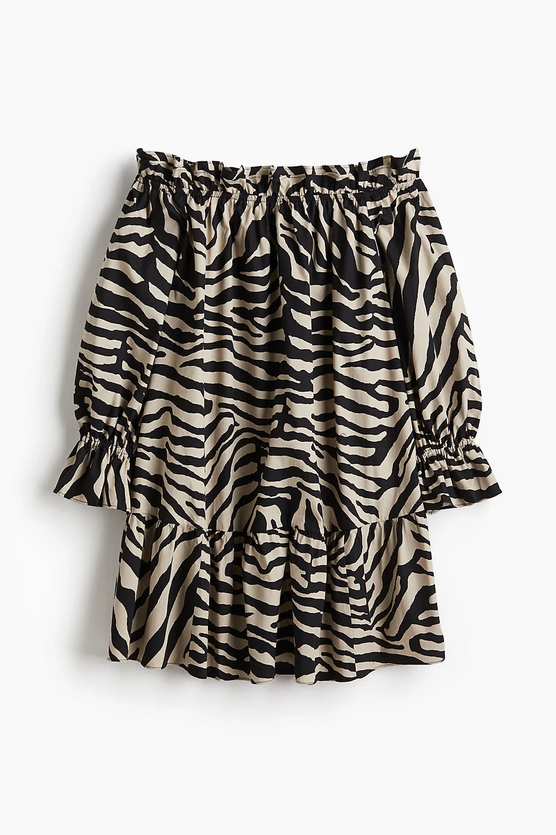 Off-the-Shoulder Poplin Dress