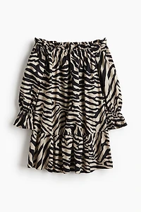 Off-the-Shoulder Poplin Dress