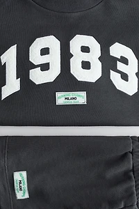 2-Piece Sweatshirt and Shorts Set with Motif