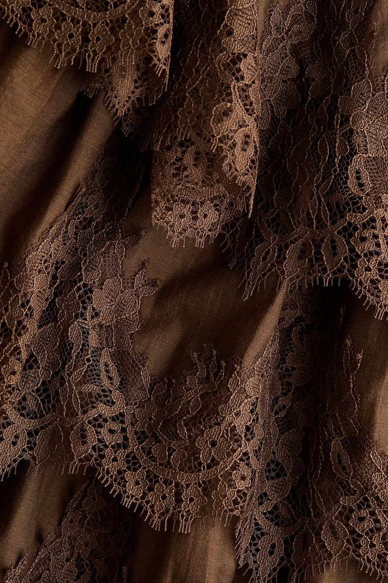 Tiered Lace-Trimmed Dress