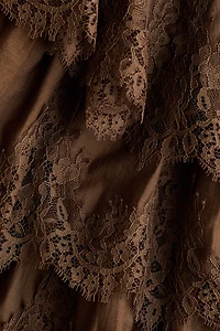 Tiered Lace-Trimmed Dress