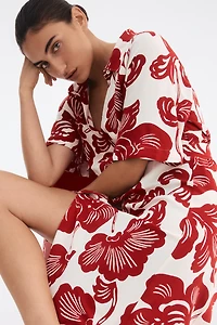 Robe chemisier avec ceinture à nouer