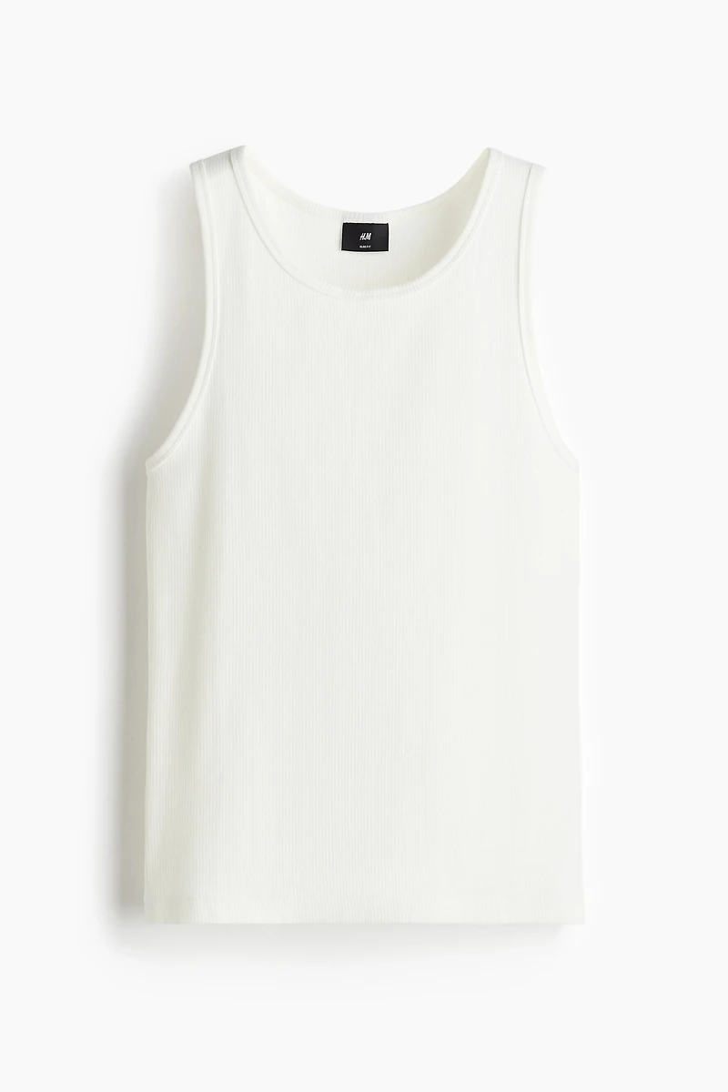 Slim-Fit Ribbed Tank Top