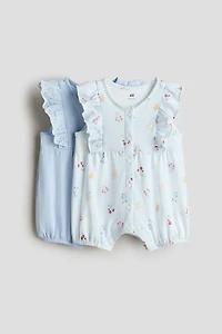2-Pack Ruffle-Detail Romper Suits