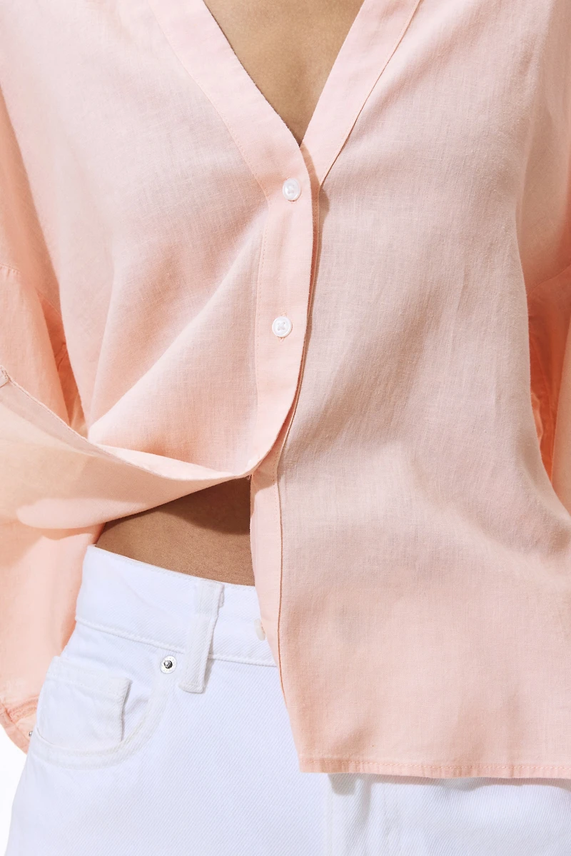 Linen-Blend Shirt