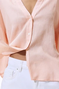 Linen-Blend Shirt