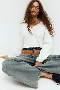Oversized Cable-Knit-Look Sweater