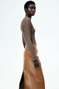 Coated Pencil Skirt