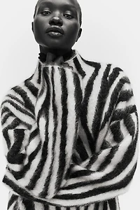 Mohair-Blend Mock Turtleneck Sweater