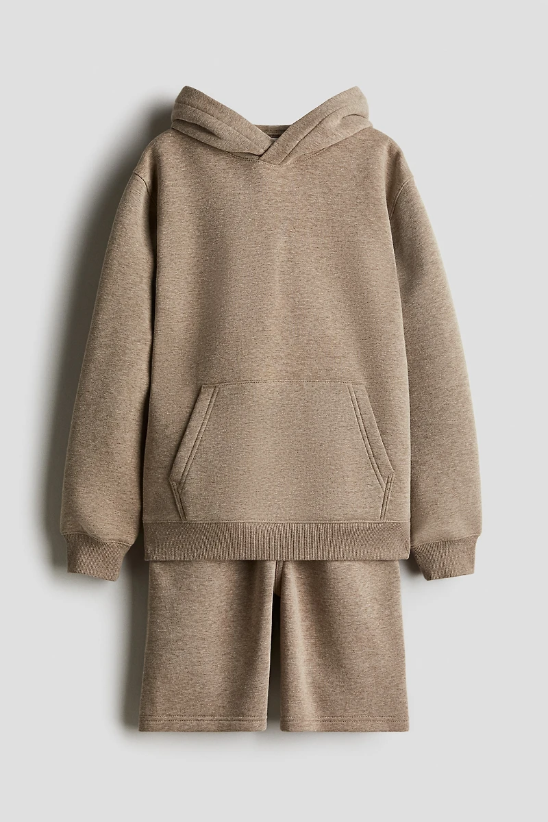 2-piece Sweatshirt Hoodie and Sweatshorts Set