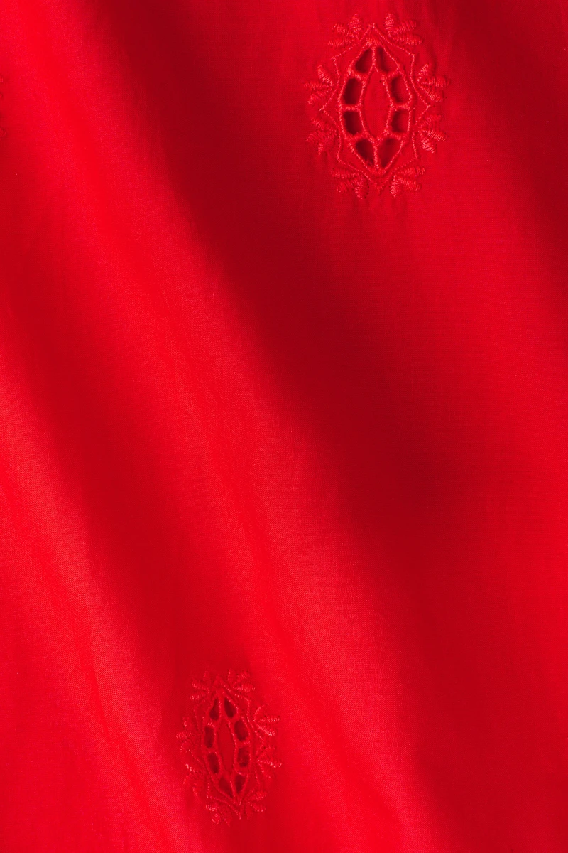 Eyelet-Embroidered Drawstring Skirt