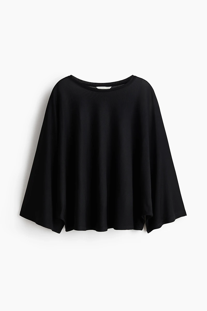 Batwing-Sleeved Jersey Top