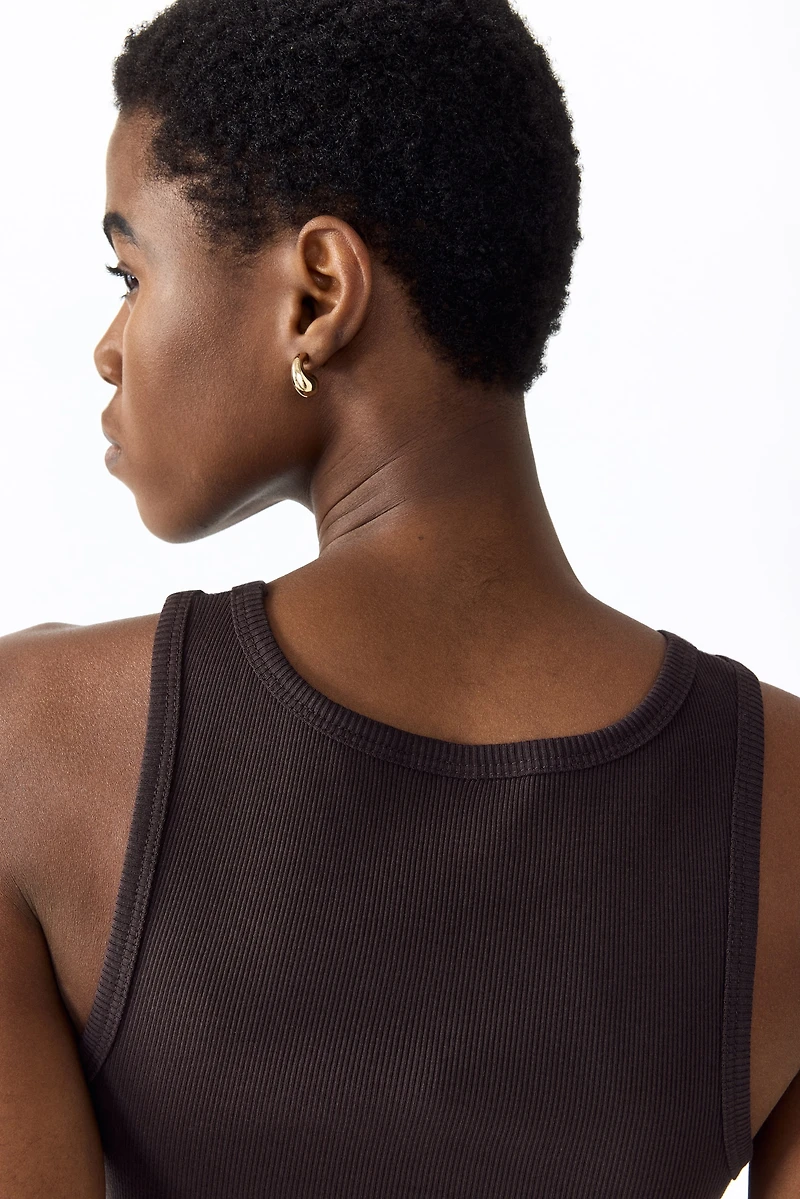Ribbed Silk-Blend Tank Top