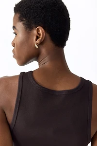 Ribbed Silk-Blend Tank Top