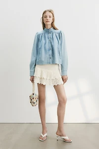 Crochet-Look Tiered Skirt