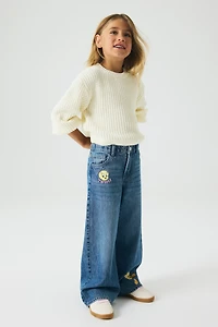 Printed Wide Leg Jeans
