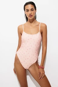 Padded-Cup High-Leg Swimsuit