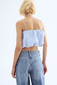 Bubble-Hem Strappy Top