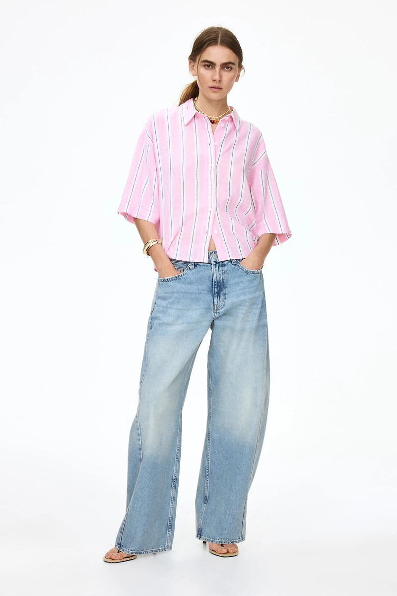 Oversized Linen-Blend Shirt