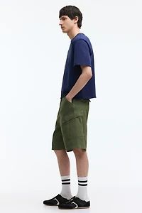 Loose-Fit Cotton Cargo Shorts