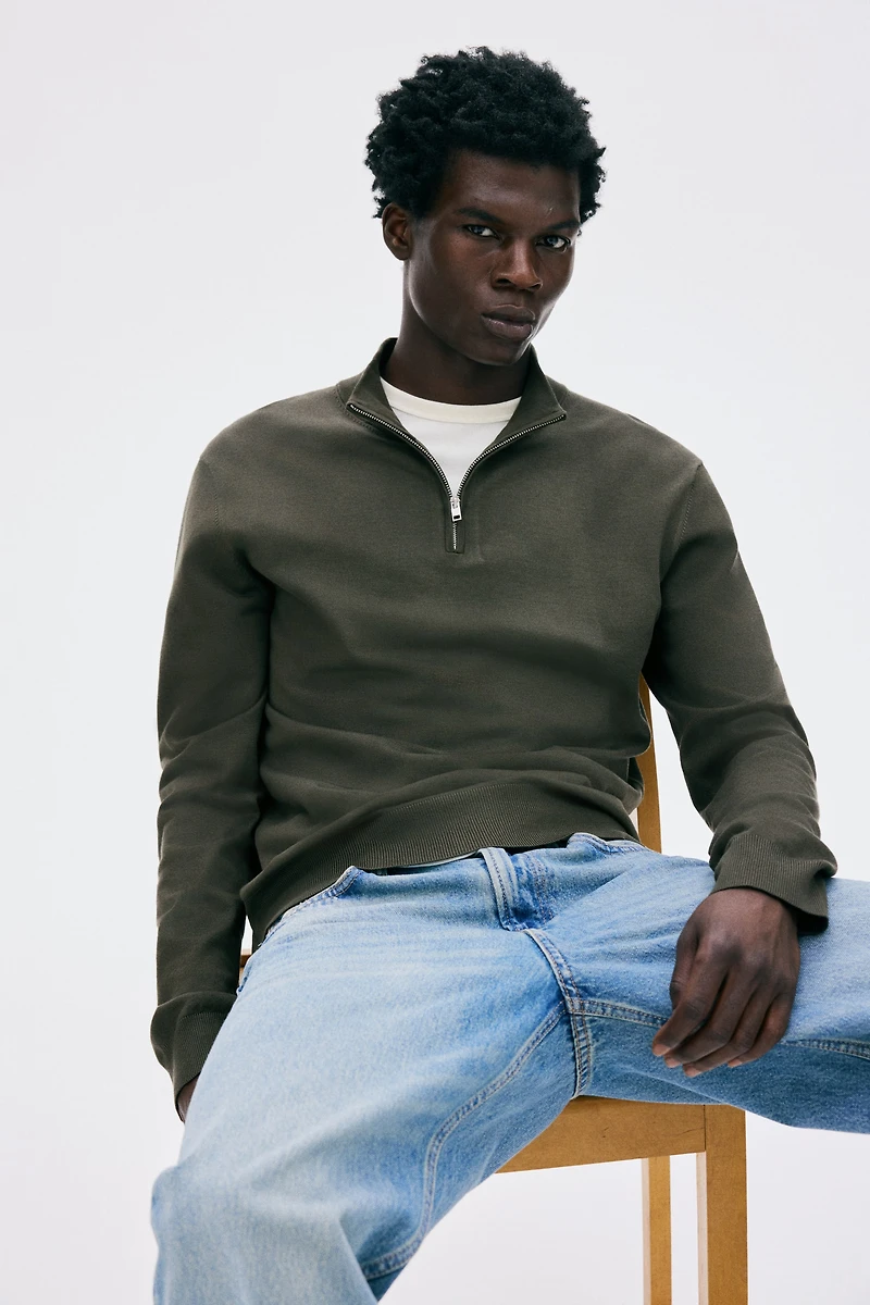 Regular-Fit Half-Zip Sweater