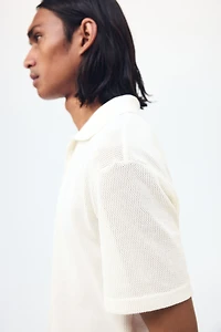 Regular-Fit Open-Knit Polo Shirt