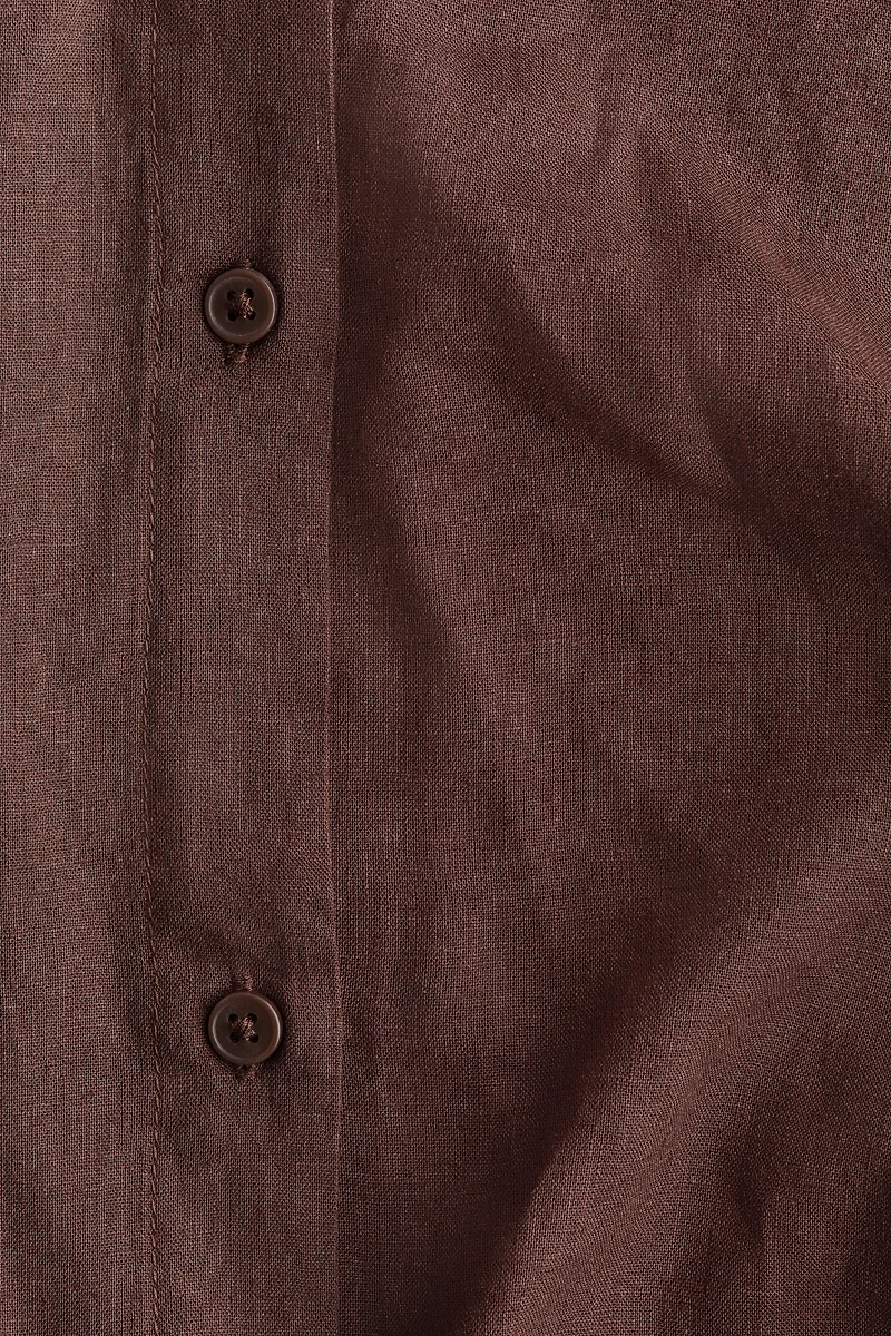 Linen-Blend Shirt Dress
