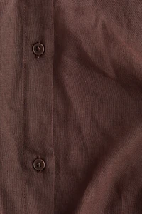 Linen-Blend Shirt Dress