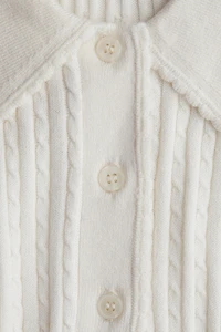 Cable-knit polo shirt