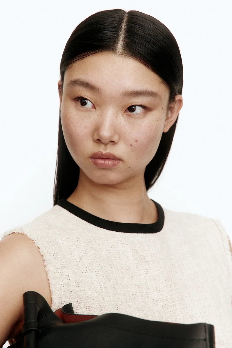 Linen-Blend Shift Dress