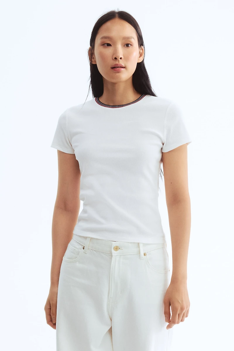 Rib-Knit T-Shirt