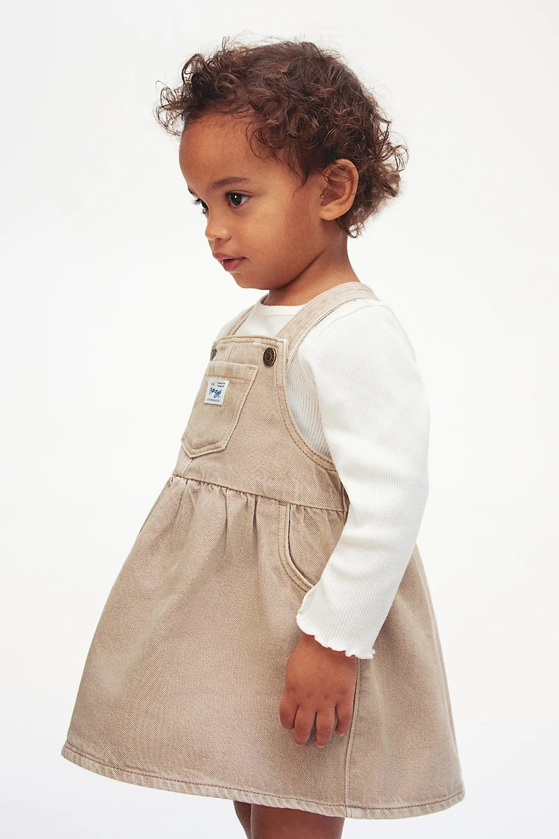 2-piece Denim Dress and Top Set