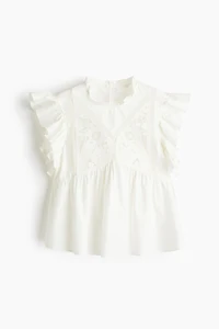 Blouse brodée en coton