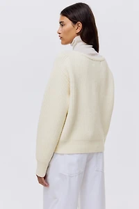 Rib-Knit Wool Sweater