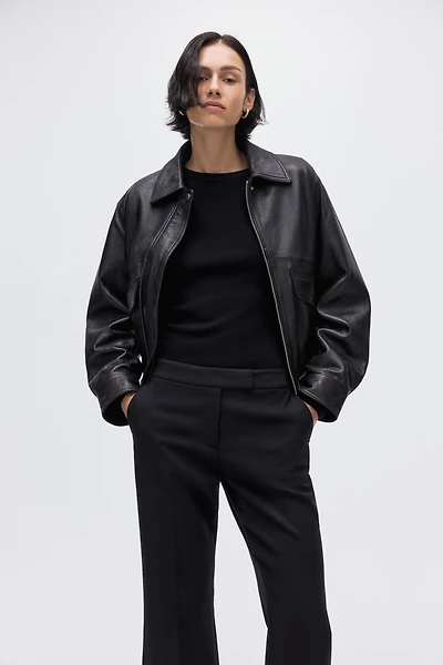Pantalon évasé en laine mélangée