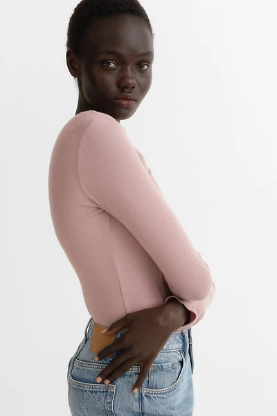 Ribbed Cotton-Blend Top