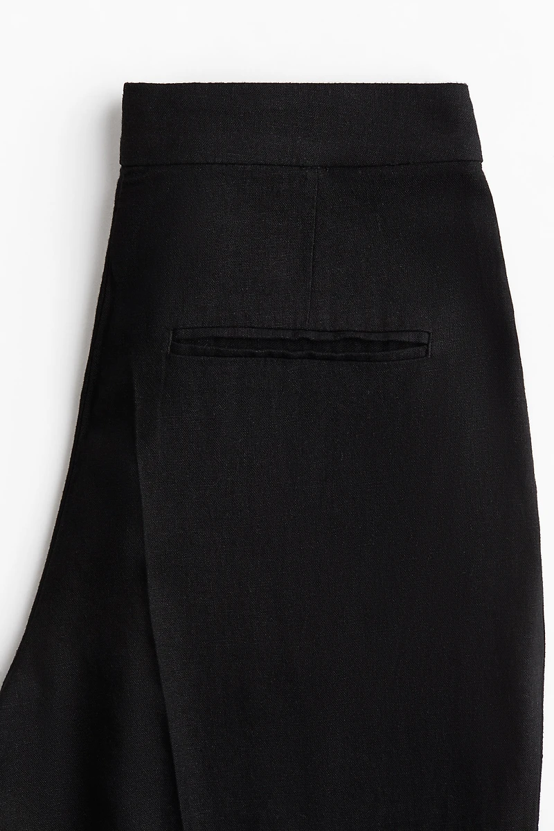 Bootcut Linen-Blend Pants