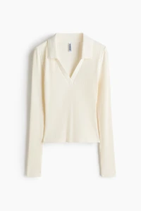 Ribbed Top with Collar