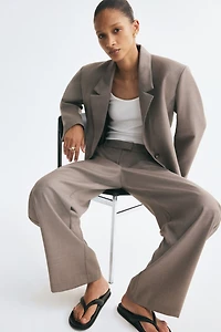Wool-Blend Cutout Pants