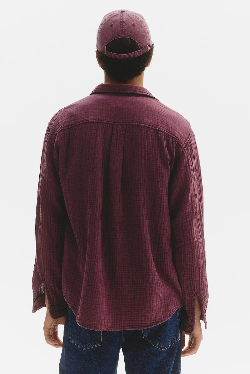 Regular-Fit Cotton Muslin Shirt
