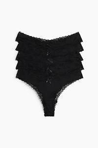 5-pack Microfiber and Lace Brazilian Briefs