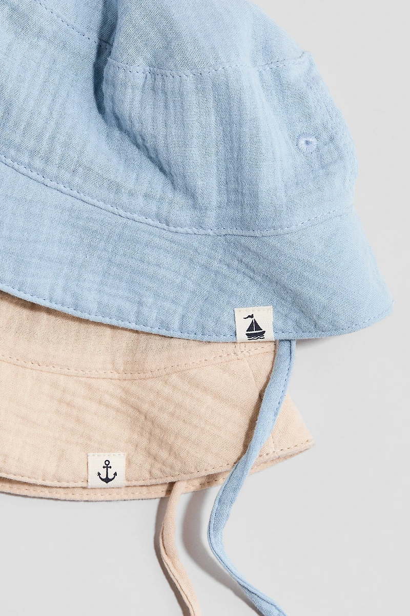 2-Pack Cotton Muslin Sun Hats