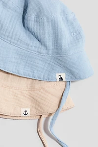 2-Pack Cotton Muslin Sun Hats