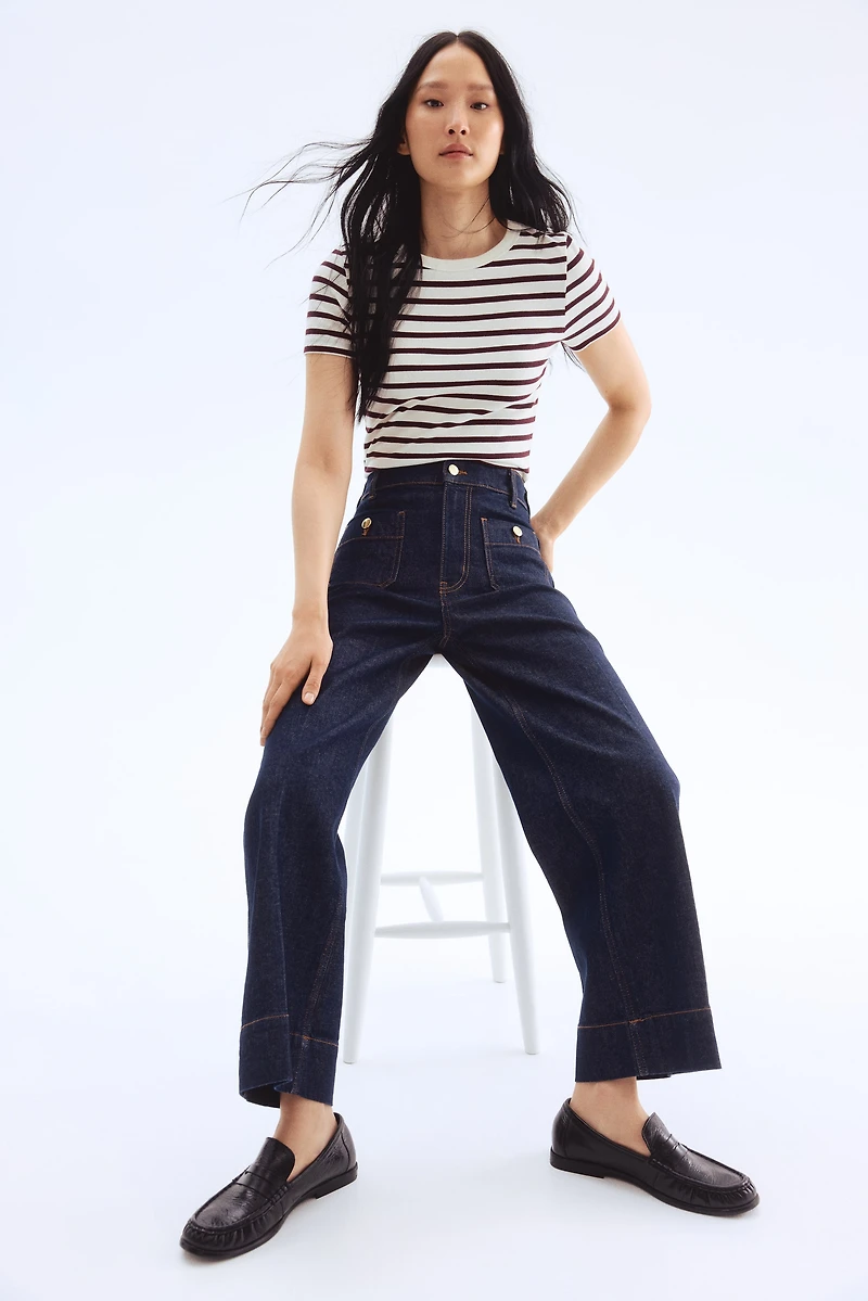 Wide High Ankle Jeans